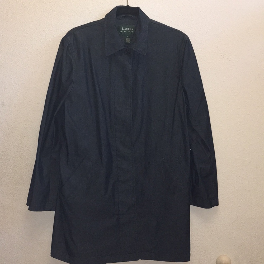 Ladies Ralph Lauren L gabardine coat d denim color
